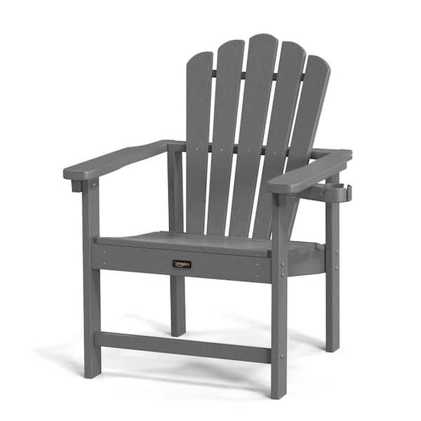 Karl home Gray HDPE Patio Stackable Folding Adirondack Chair