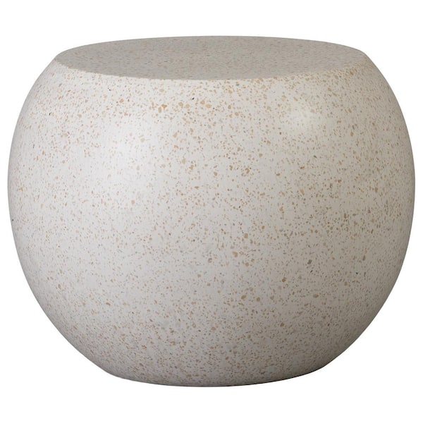 19 in. Convex Terrazzo Yellow Garden Seat