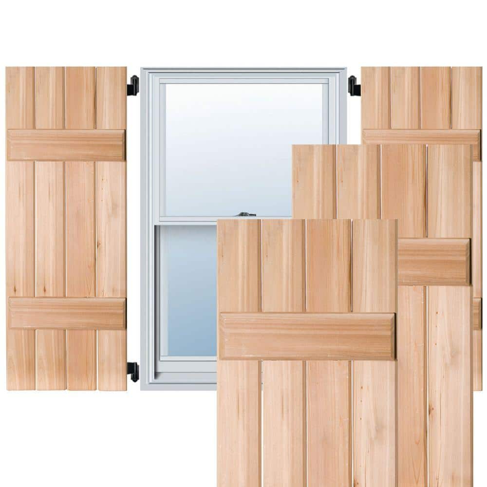 45" x 15" Unfinished Pine Board and Batten Shutters