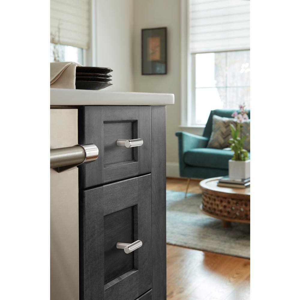 Satin Nickel Brushed Bar Pull Knob with Mounting Hardware