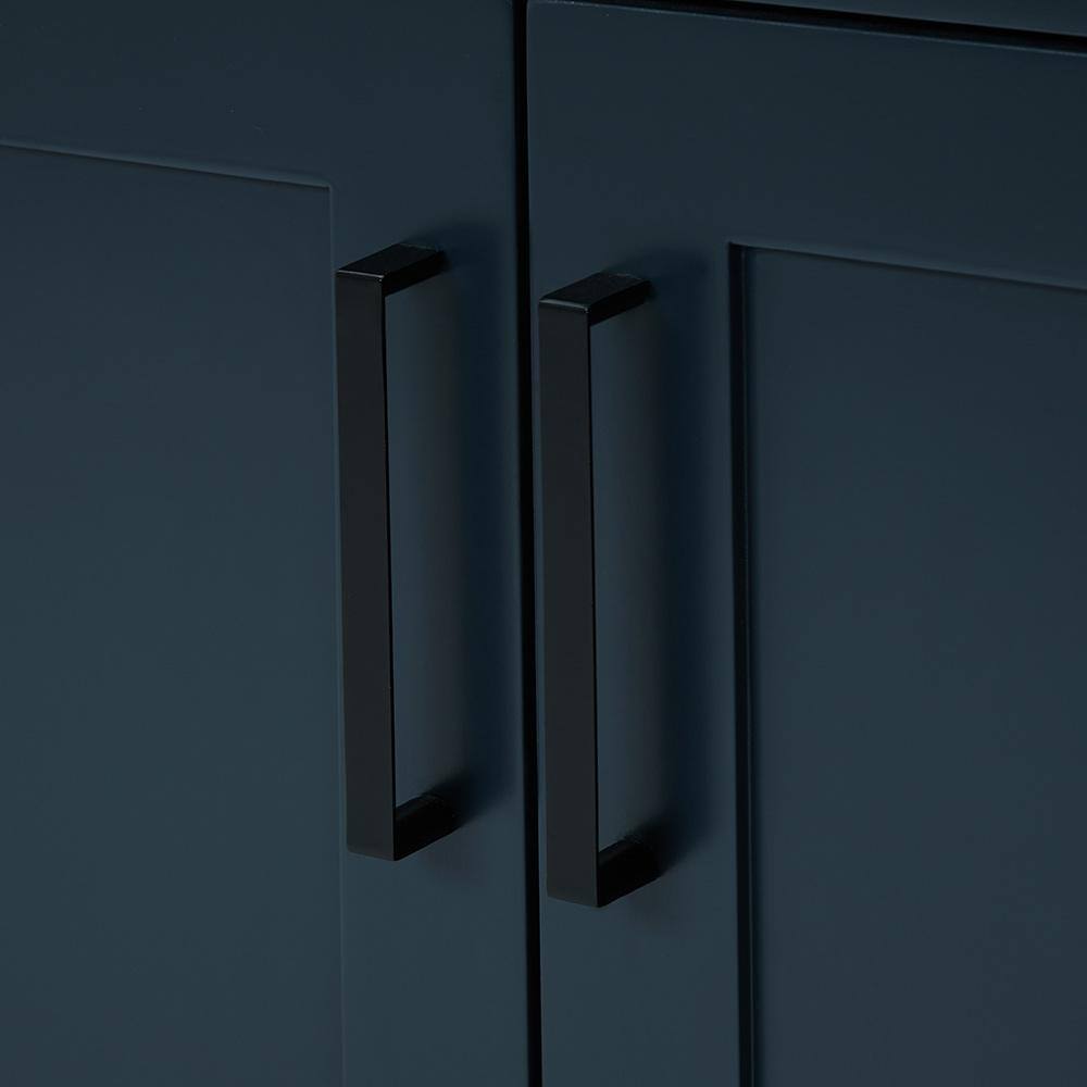 Midnight Blue Hardwood Freestanding Vanity Cabinet, 36"