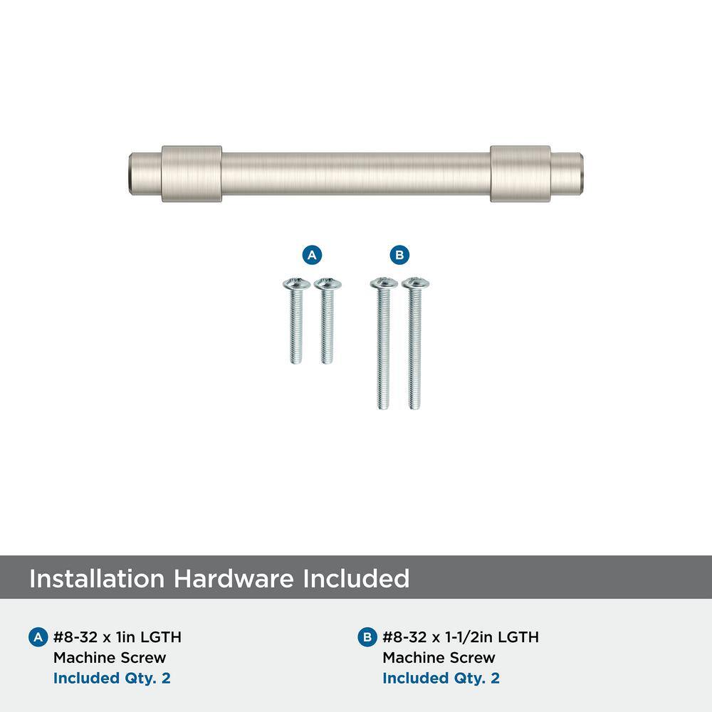 Brushed Nickel Modern Cabinet Drawer Pull with Mounting Hardware