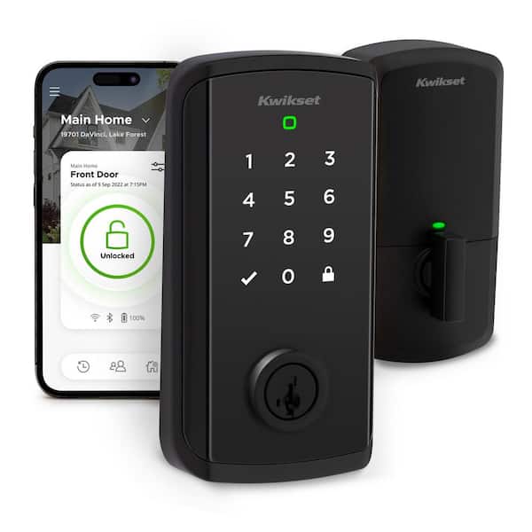 Kwikset HALO Select Touchscreen Wi-Fi and Matter Enabled Smart Lock Deadbolt in Matte Black