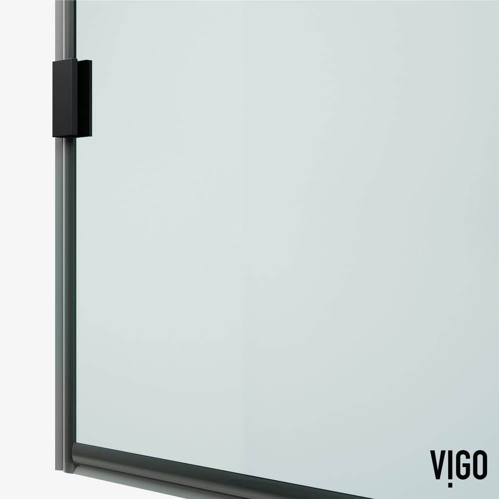 Arden 34" W x 78" H Matte Black Glass Shower Screen