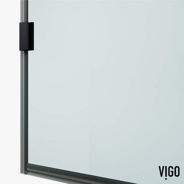 Arden 34 in. W x 78 in. H Framed Fixed Shower Screen in Matte Black with 3/8 in. (10mm) Clear Glass