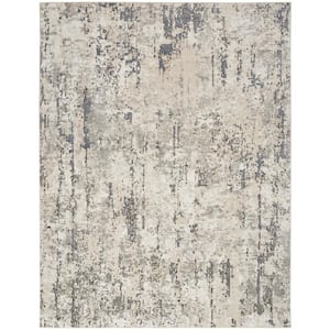 Concerto Ivory Blue Grey 8 ft. x 10 ft. Abstract Contemporary Area Rug