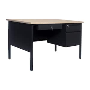 Cambridge 48 in. Rectangle White Oak Engineered Wood 3-Drawers Teacher Desk