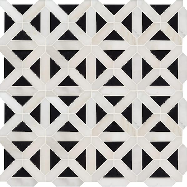 MSI Retro Fretwork 12 in. x 12 in. Mixed Marble Look Floor and Wall Tile (10 sq. ft./Case)