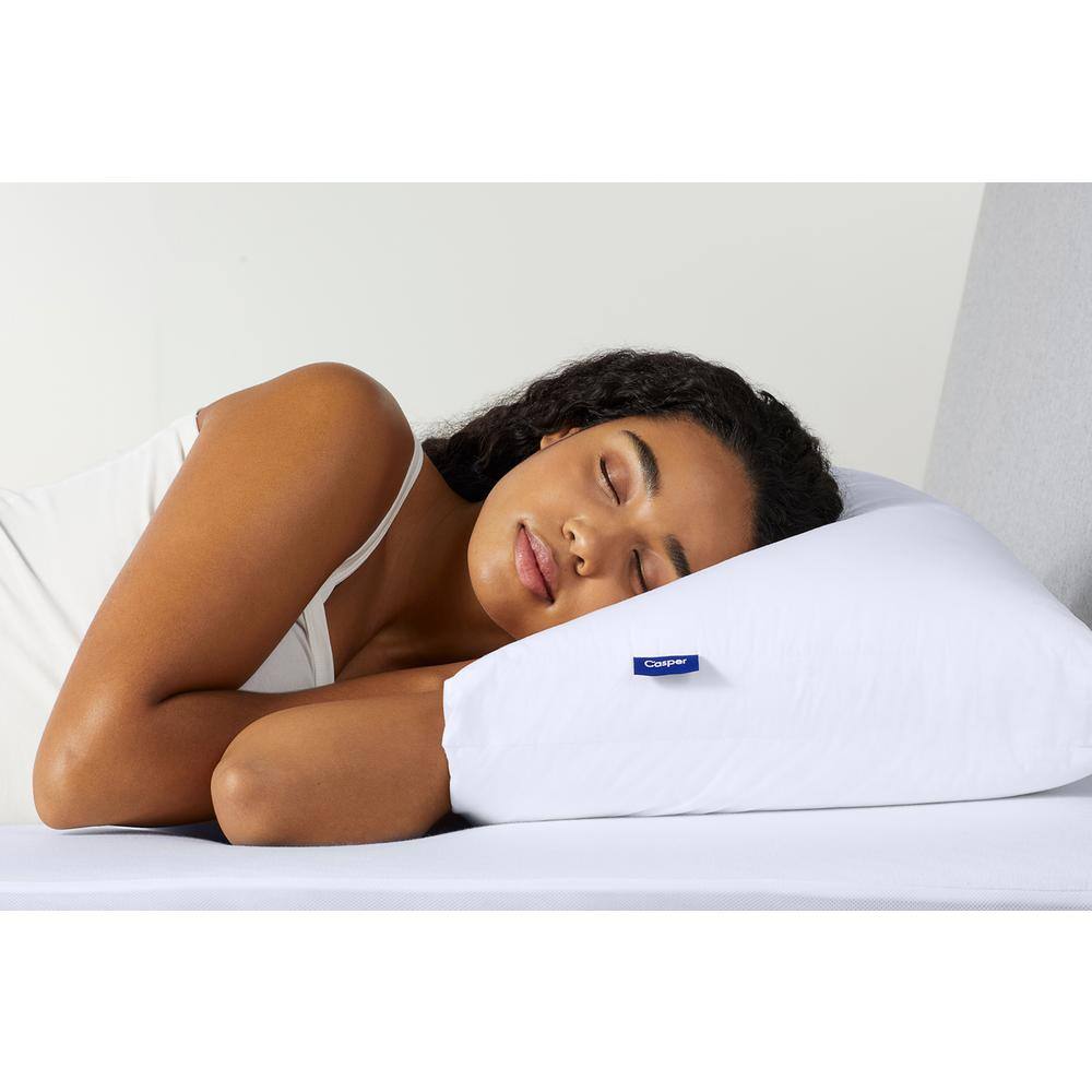 Standard White Cotton Pillow with Microfiber Fill