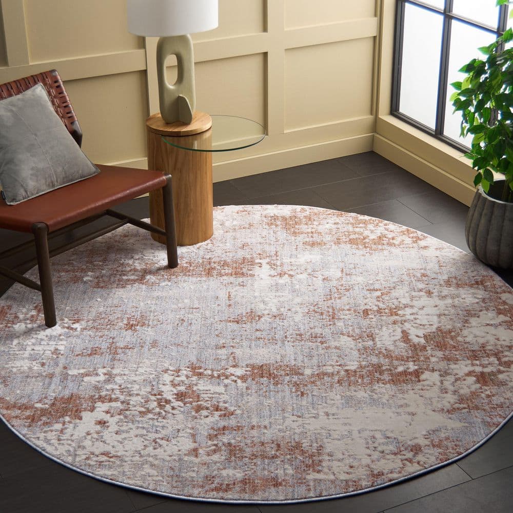 Olive Grey Rust Rug SAFAVIEH Scarlett 7 ft. x 7 ft. Light Gray/Ivory Rust Abstract ...