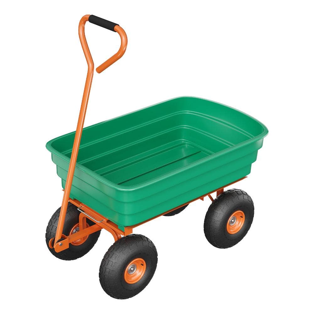 "Heavy Duty Poly Garden Dump Cart Rust-Proof, Quick-Release, 10"" No-Flat All-Terrain Wheels for Lawns 600lbs Green" price history on PriceWatchPro