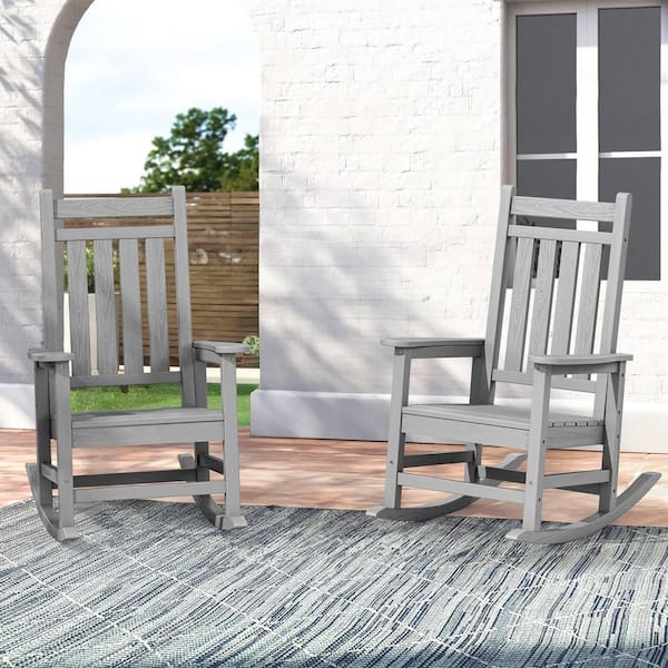 JEAREY Oversized HDPE Resin Outdoor Patio Rocking Plastic
