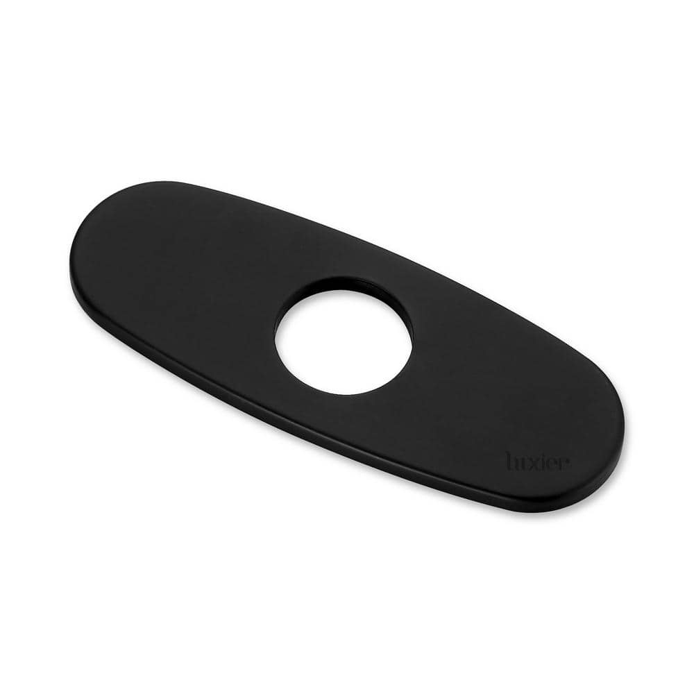 6.25 in. x 2.4 in. x 0.25 in. Brass Bathroom Vessel Vanity Sink Faucet Hole Cover Deck Plate Escutcheon in Matte Black price history on PriceWatchPro