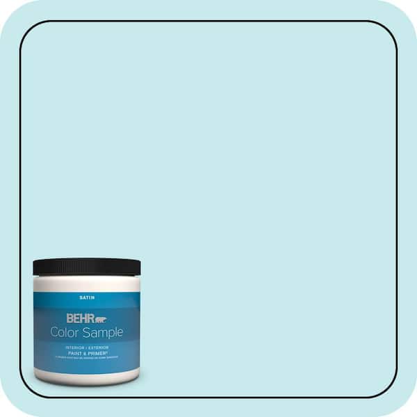 BEHR PREMIUM PLUS 8 oz. #P470-1 Silent Breeze Satin Enamel Interior/Exterior Paint & Primer Color Sample