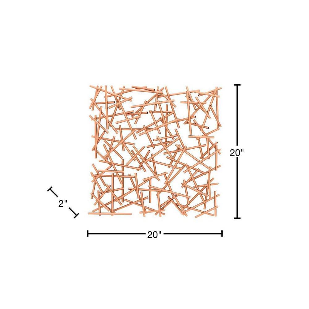 Copper and Silver Abstract Metal Wall Decor, 20" x 20"