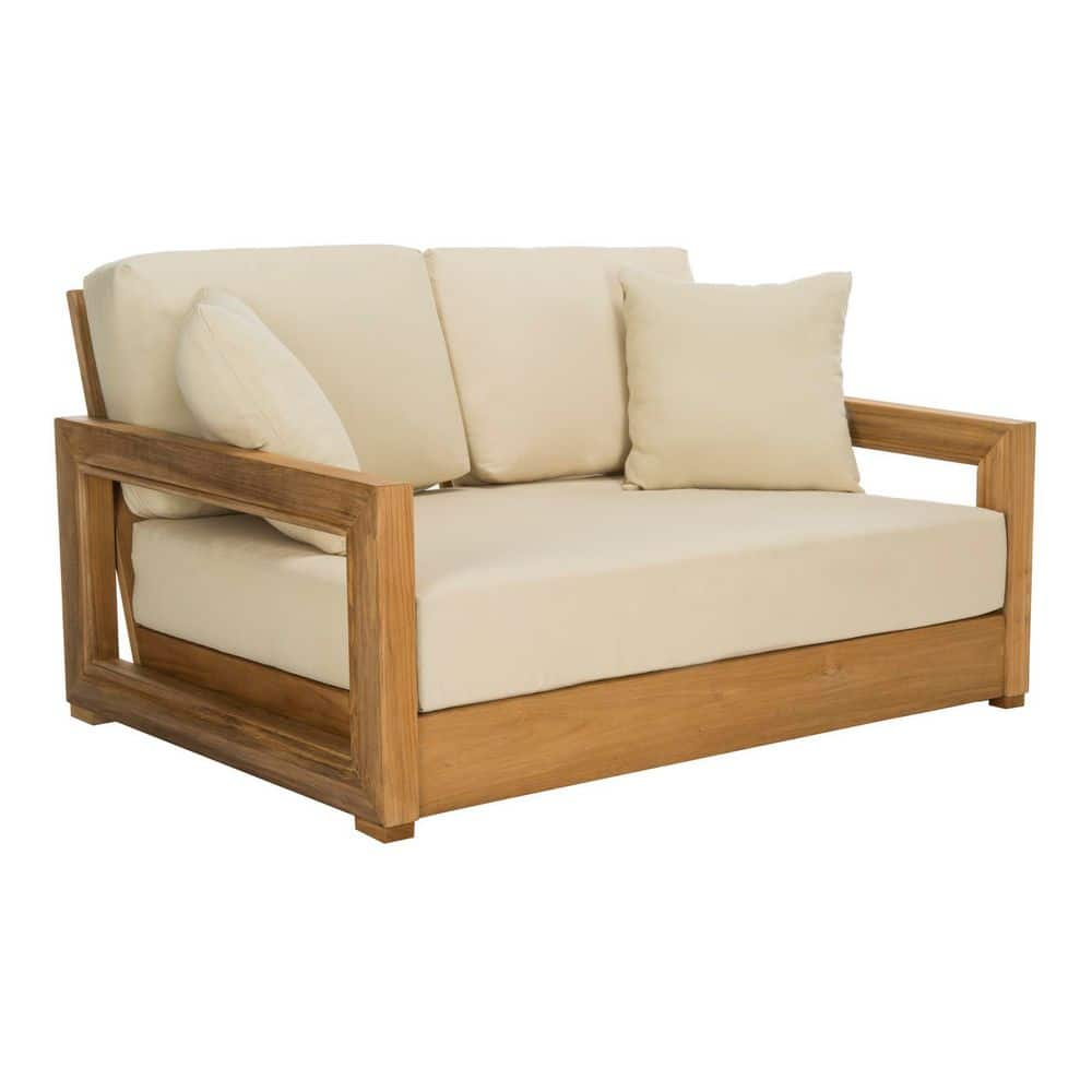 Montford 2-Person Teak Outdoor Bench with Beige Cushion price history on PriceWatchPro