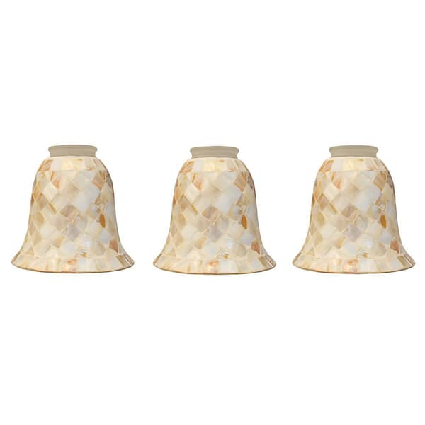 5.2" H Yellow Mosaic Style Glass Bell Pendant Shade in Champagne Finish with 1.65 in. Lip Fitter（Not included）(3-Pack)