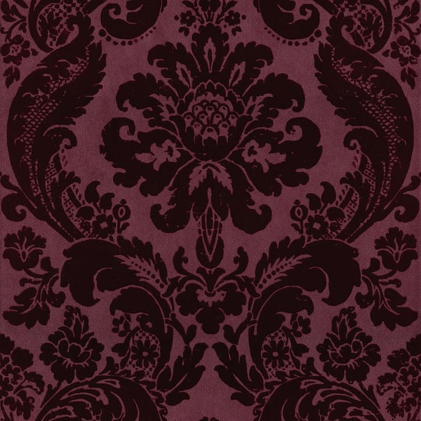 A-Street Prints Shadow Merlot Damask Paper Strippable Roll Wallpaper (Covers 56.4 sq. ft.)