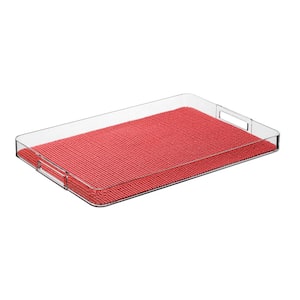 Fishnet Flag Red 19 in.W x 1.5 in.H x 13 in.D Rectangular Acrylic Serving Tray