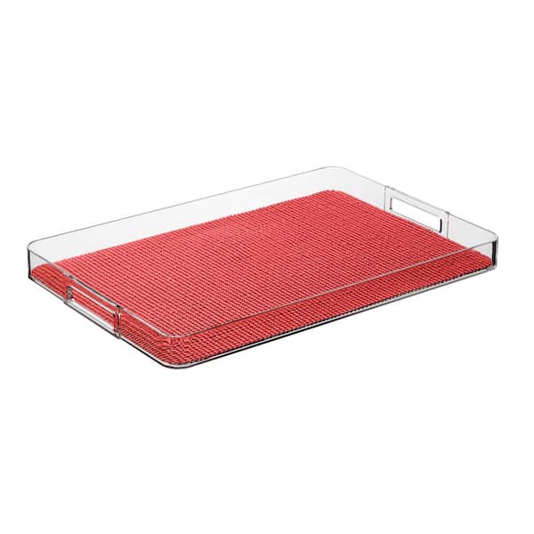 Kraftware Fishnet Flag Red 19 in.W x 1.5 in.H x 13 in.D Rectangular Acrylic Serving Tray