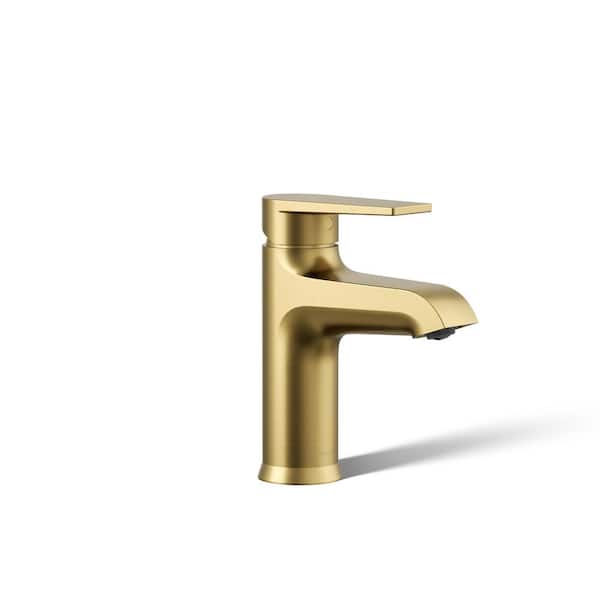 KOHLER Hint Single-Handle Bathroom Sink Faucet in Vibrant Brushed Moderne Brass