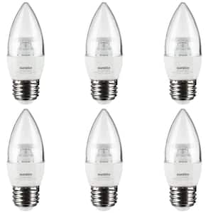 60-Watt Equivalent B13 Dimmable Medium E26 LED Light Bulbs, Warm White 2700K (6-Pack)