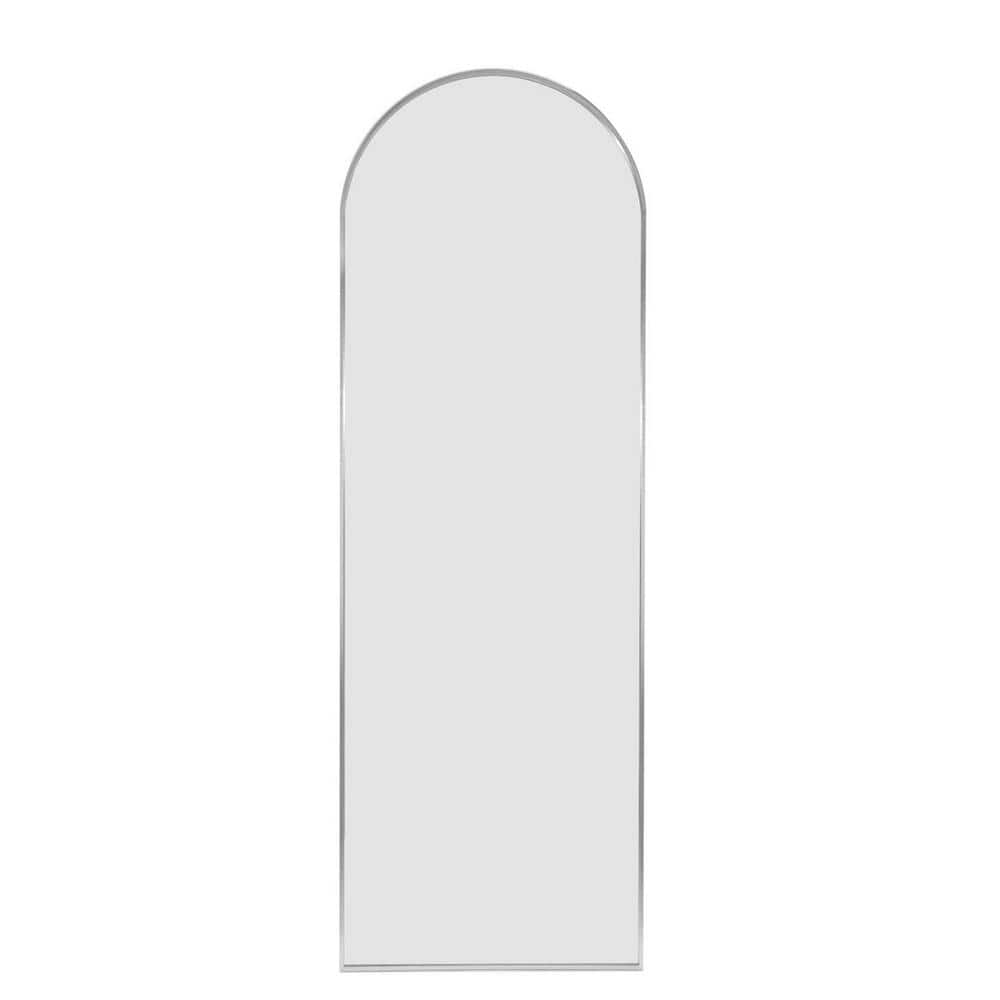 Miscool Anky 63 in. W x 20 in. H Arched Aluminium Alloy Metal Framed Silver Wall Mirror, Free