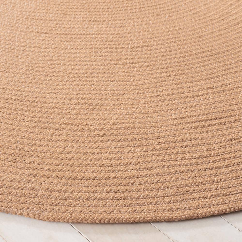 Coastal Charm Blue Synthetic 7' Round Braided Rug