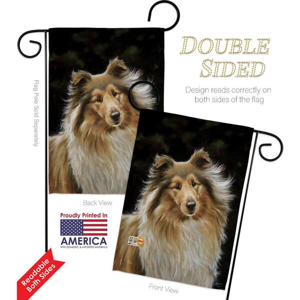 Collie Dog in the Woods Garden Yard Flag 