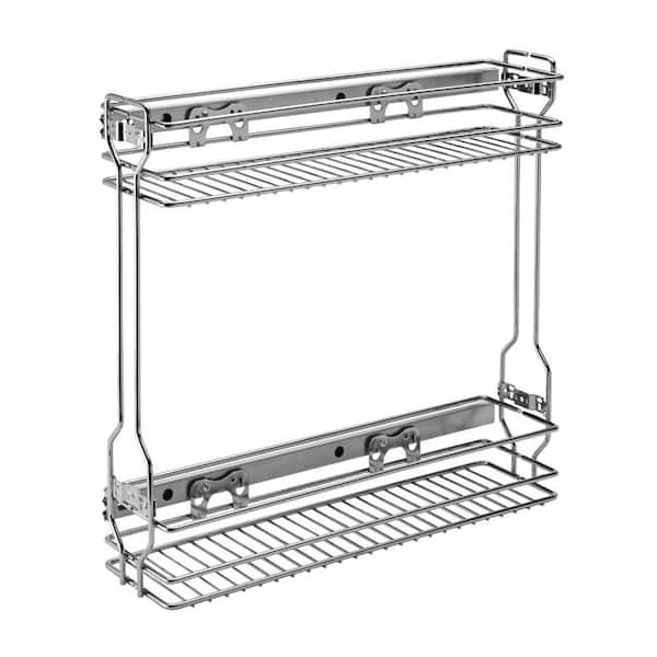 Rev-A-Shelf Silver Pull Out Side Mount 2-Tier Kitchen Cabinet Organizer