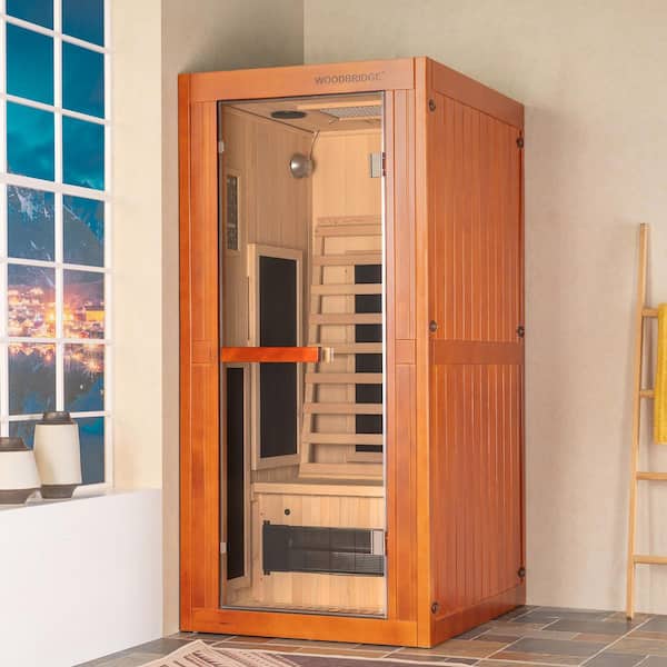 WOODBRIDGE 1-Person Indoor Japanese Cedar FAR Infrared Sauna with