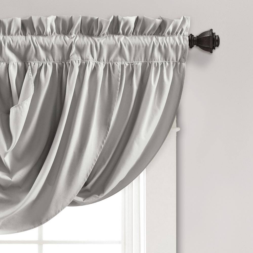 Light Gray Polyester Rod Pocket Window Valance