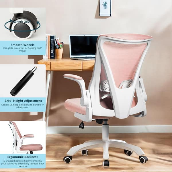 Ergonomic Office Chair with Lumbar Support Mesh Chair with Wheels Rolling Swivel  Back Support Adjustable Executive