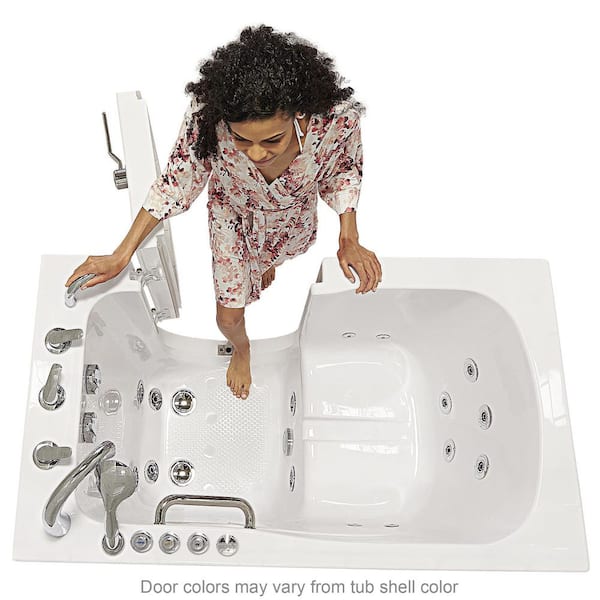 Capri 52 in. x 30 in. Acrylic Walk-In Whirlpool Bath in White with Right Outward Swing Door and Fast Fill/Drain