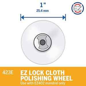 EZ Lock Rotary Tool 1 in. Cloth Polishing Wheel for Silverware, Car Parts, and Door and Window Hardware