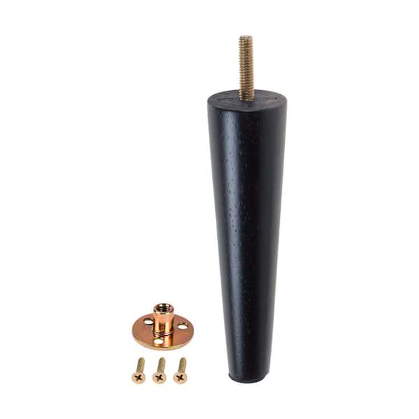 American Pro Decor 6 in. x 1-9/16 in. Mid-Century Espresso Hardwood Round Taper Leg