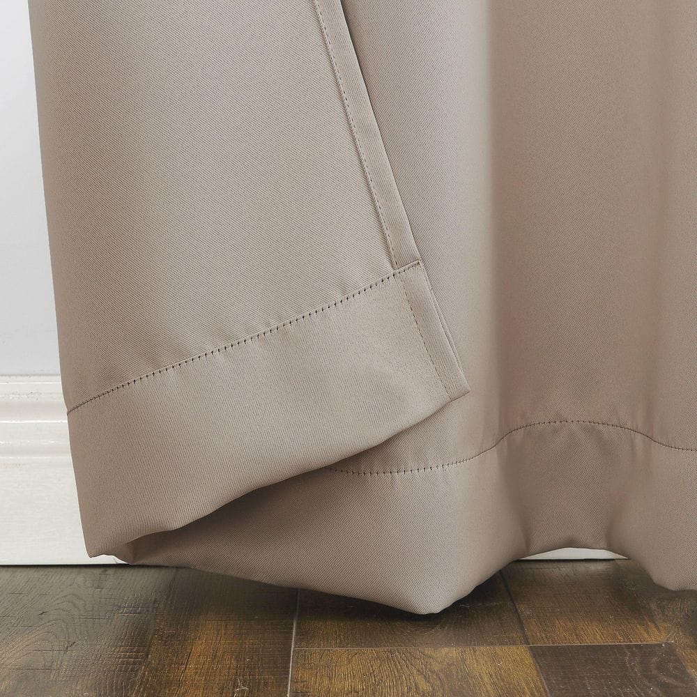 Stone Gray Blackout Tab Top Polyester Curtain Panel, 40x84