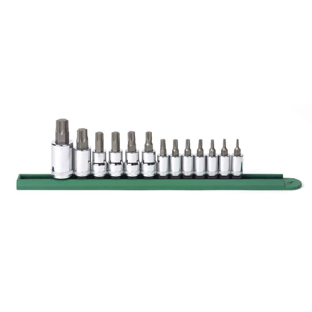 1/4 in., 3/8 in. and 1/2 in. Drive Torx Press Fit Bit Socket Set (13-Piece)