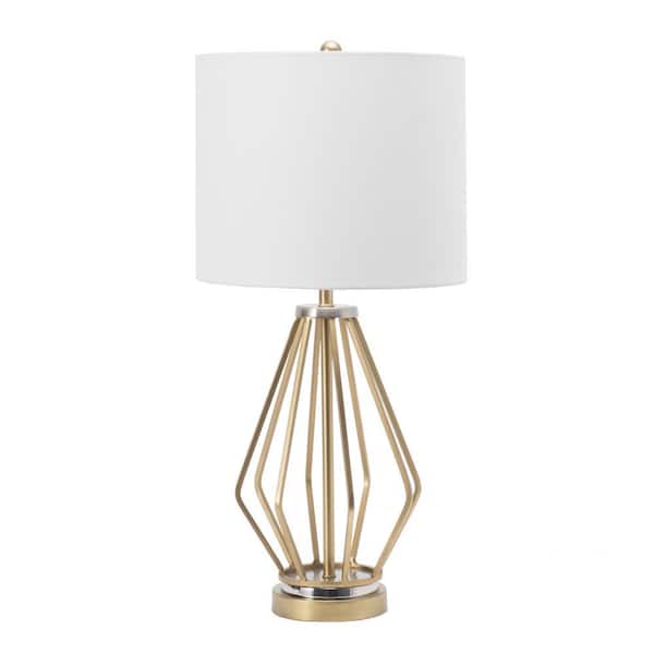 nuLOOM Landon 25 in. Brass Iron Contemporary Table Lamp with Shade