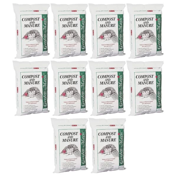 Lawn Garden Compost and Manure Blend, 40 Pound Bag (10-Pack)