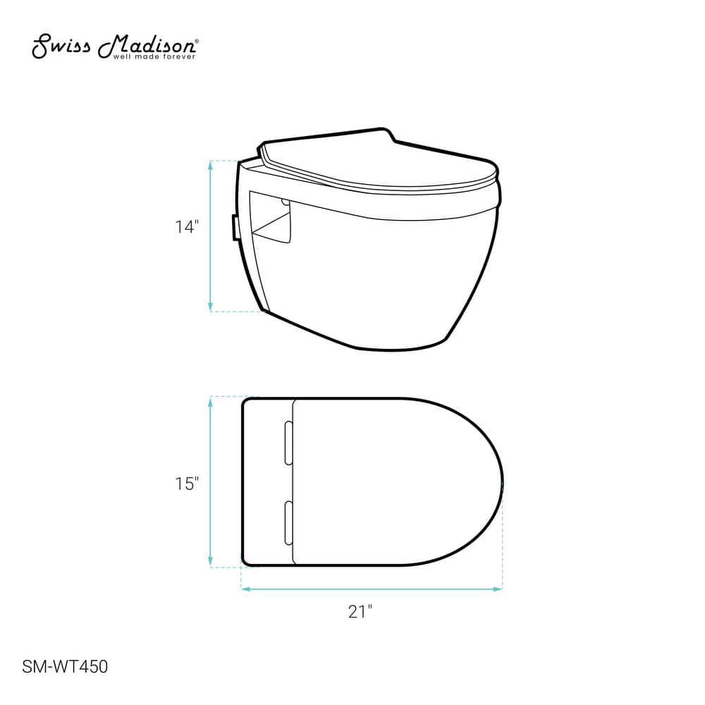 Ivy Glossy White Wall-Hung Elongated Toilet Bowl