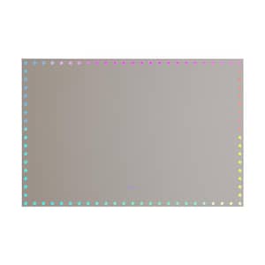 Anky 60 in. W x 40 in. H Rectangle Framed LED Stepless Dimming Wall Mount Bathroom Vanity Mirror, Antifog Makeup Mirror