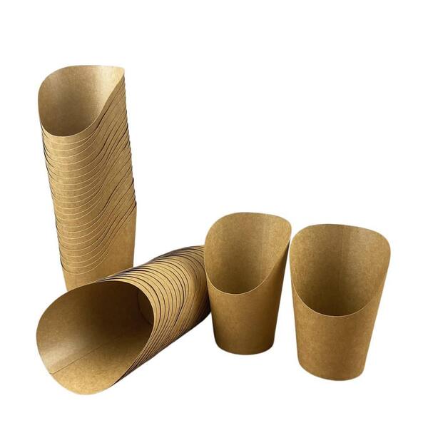 12 oz. Paper French Fry Cups with French Fries Holder, Disposable for All Occasions, Charcuterie (50-Pack)