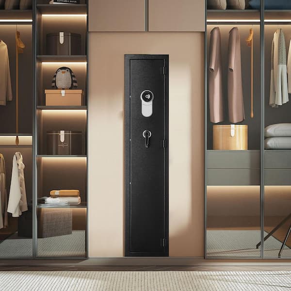 Gun Safe, Heavy Duty Cold-Rolled Steel Rifle Cabinet, Digital Keypad and Key Large Long Gun Cabinet