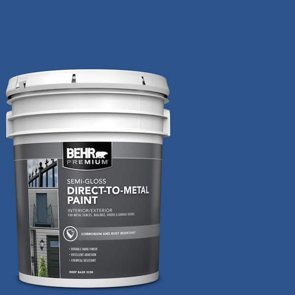 BEHR PREMIUM 5 gal. #P520-7 Flashy Sapphire Semi-Gloss Direct to Metal Interior/Exterior Paint
