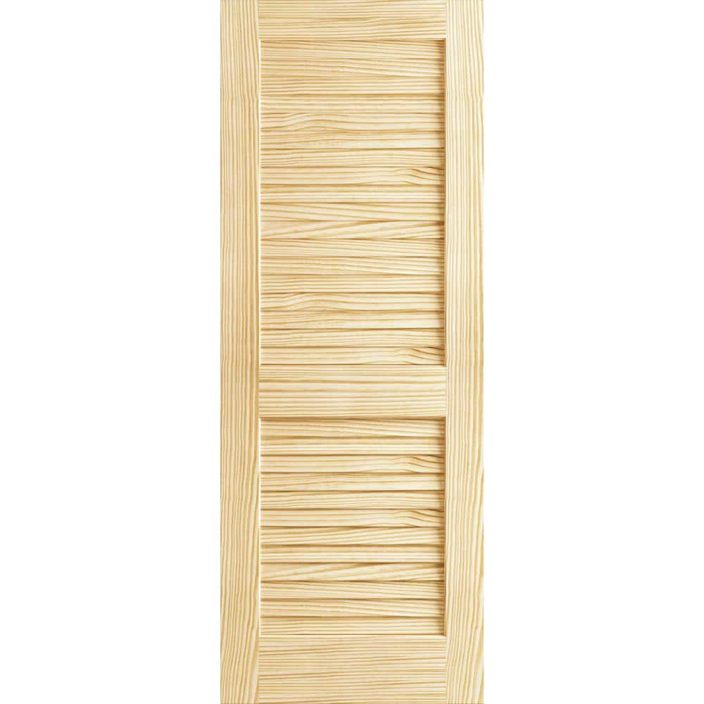 Plantation Style Solid Pine Louvered Unfinished Door 80"x18"