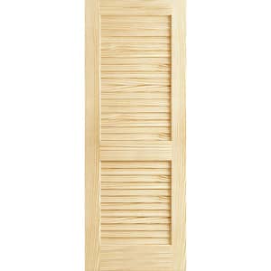 18 in. x 80 in. Unfinished Plantation Louver Louver Solid Core Wood Interior Door Slab