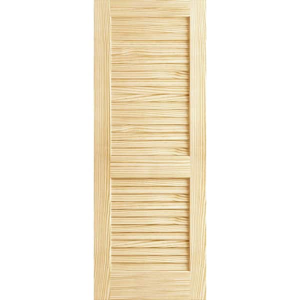 Kimberly Bay 18 in. x 80 in. Unfinished Plantation Louver Louver Solid Core Wood Interior Door Slab