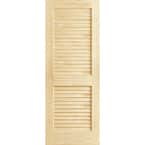 28 in. x 80 in. Unfinished Plantation Louver Louver Solid Core Wood Interior Door Slab