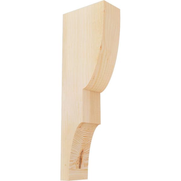 Ekena Millwork 4 in. x 8 in. x 24 in. Douglas Fir Ridgewood Rough Sawn Corbel